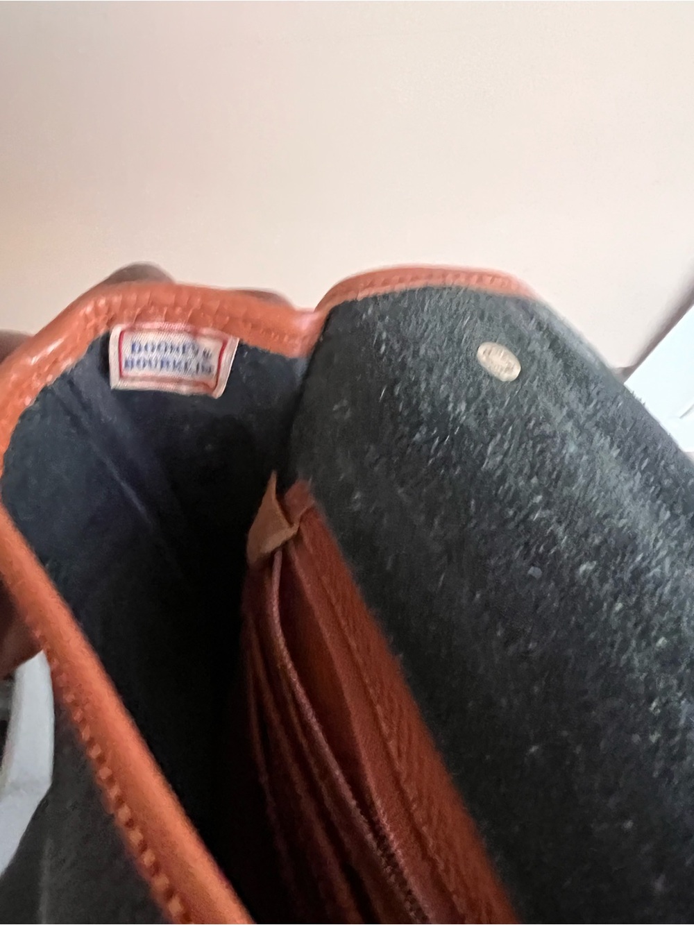 Dooney & Bourke Black and Brown Pebbled Leather Crossbody Bag - Picture 3 of 3